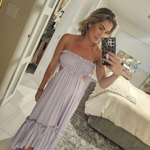 ASOS Lavender Midi Dress with Spaghetti Straps